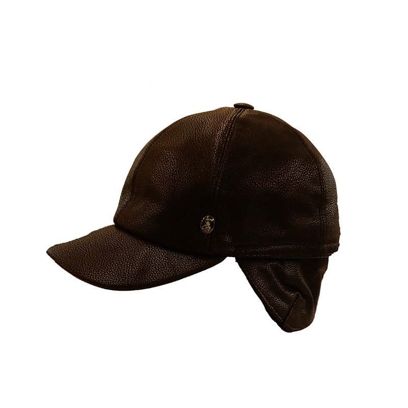  Baseball cap waterproof leather brown earflaps Brands City Sport
